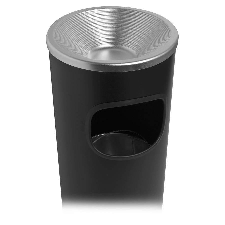 genuine-joe-fire-safe-3-gallon-ashtray-receptacle-3-gal-capacity-fire-safe-removable-lid-stainless-steel-aluminum-black-aluminum-50-pallet_gjo58884pl - 3