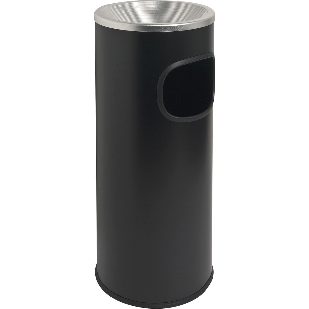 genuine-joe-fire-safe-3-gallon-ashtray-receptacle-3-gal-capacity-fire-safe-removable-lid-stainless-steel-aluminum-black-aluminum-50-pallet_gjo58884pl - 2