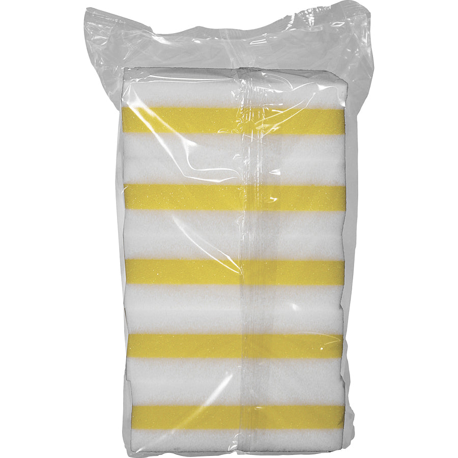 genuine-joe-dual-sided-melamine-eraser-amazing-sponges-45-height-x-45-width-x-28-depth-5-pack-cellulose-white-yellow_gjo85165 - 4