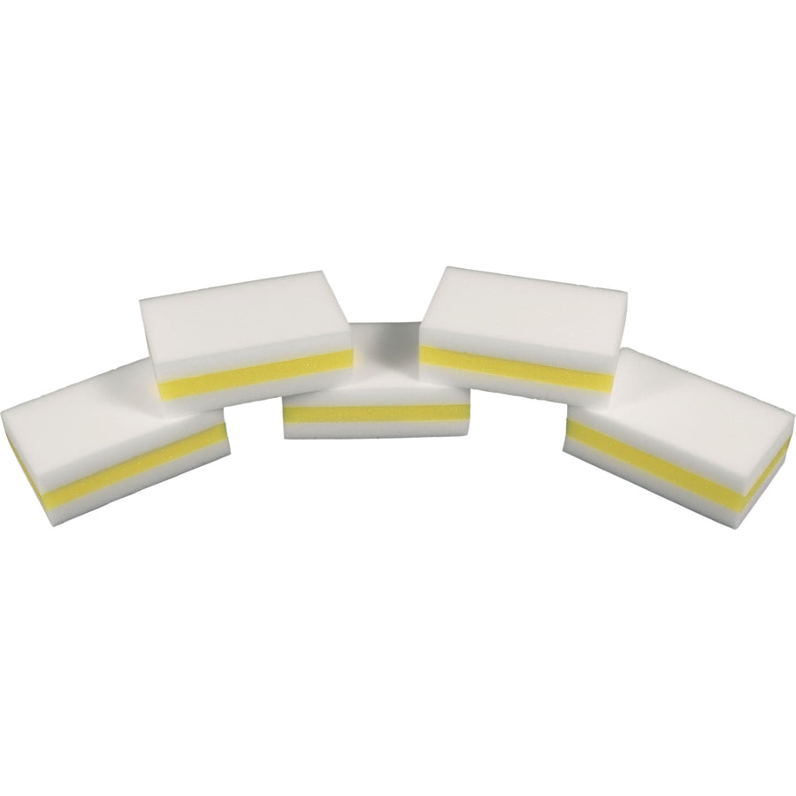 genuine-joe-dual-sided-melamine-eraser-amazing-sponges-45-height-x-45-width-x-28-depth-5-pack-cellulose-white-yellow_gjo85165 - 3