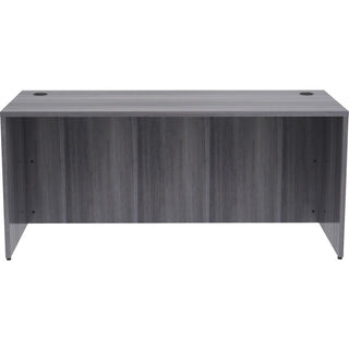 Lorell Essentials Series Rectangular Desk Shell - 66" x 30"29.5" , 1" Top - Laminate, Weathered Charcoal Table Top - Grommet