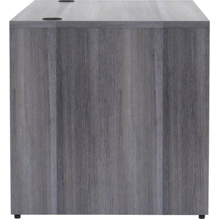 Lorell Essentials Series Rectangular Desk Shell - 66" x 30"29.5" , 1" Top - Laminate, Weathered Charcoal Table Top - Grommet