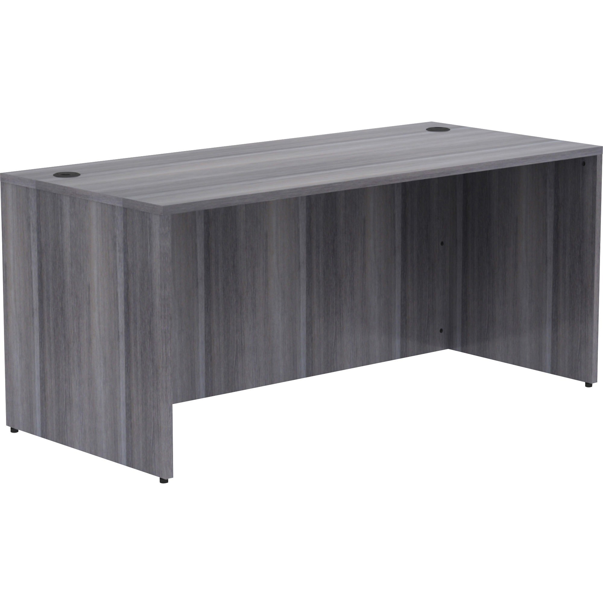 lorell-essentials-series-rectangular-desk-shell-66-x-30295--1-top-laminate-weathered-charcoal-table-top-grommet_llr69546 - 4