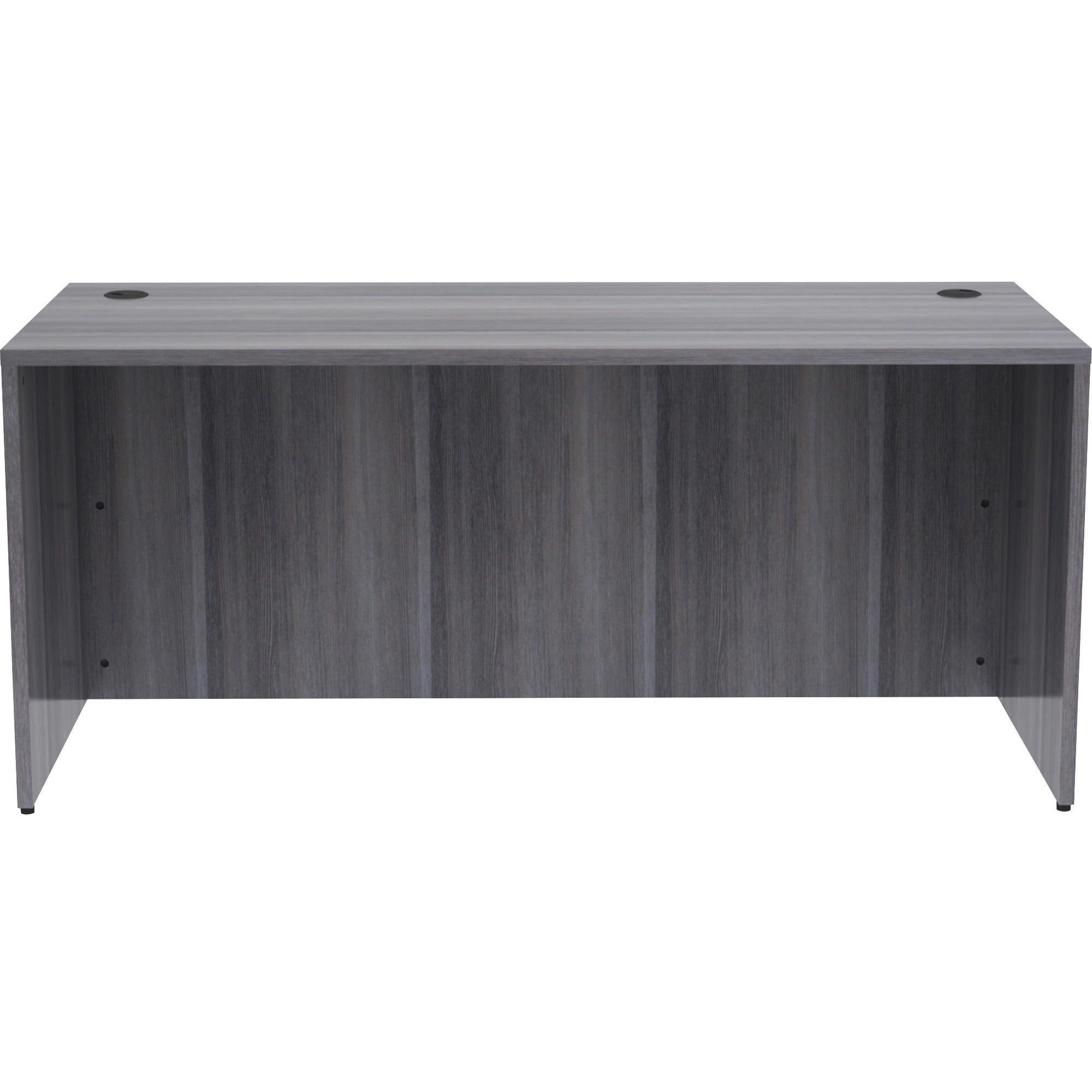 lorell-essentials-series-rectangular-desk-shell-66-x-30295--1-top-laminate-weathered-charcoal-table-top-grommet_llr69546 - 2