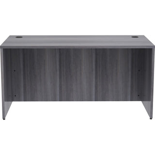 Lorell Essentials Series Rectangular Desk Shell - 60" x 30"29.5" , 1" Top - Laminate, Weathered Charcoal Table Top - Grommet