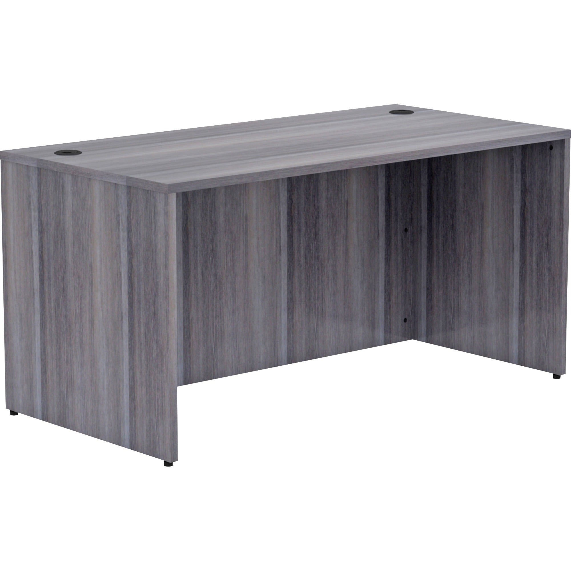 lorell-essentials-series-rectangular-desk-shell-60-x-30295--1-top-laminate-weathered-charcoal-table-top-grommet_llr69547 - 1