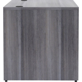 Lorell Essentials Series Rectangular Desk Shell - 60" x 30"29.5" , 1" Top - Laminate, Weathered Charcoal Table Top - Grommet