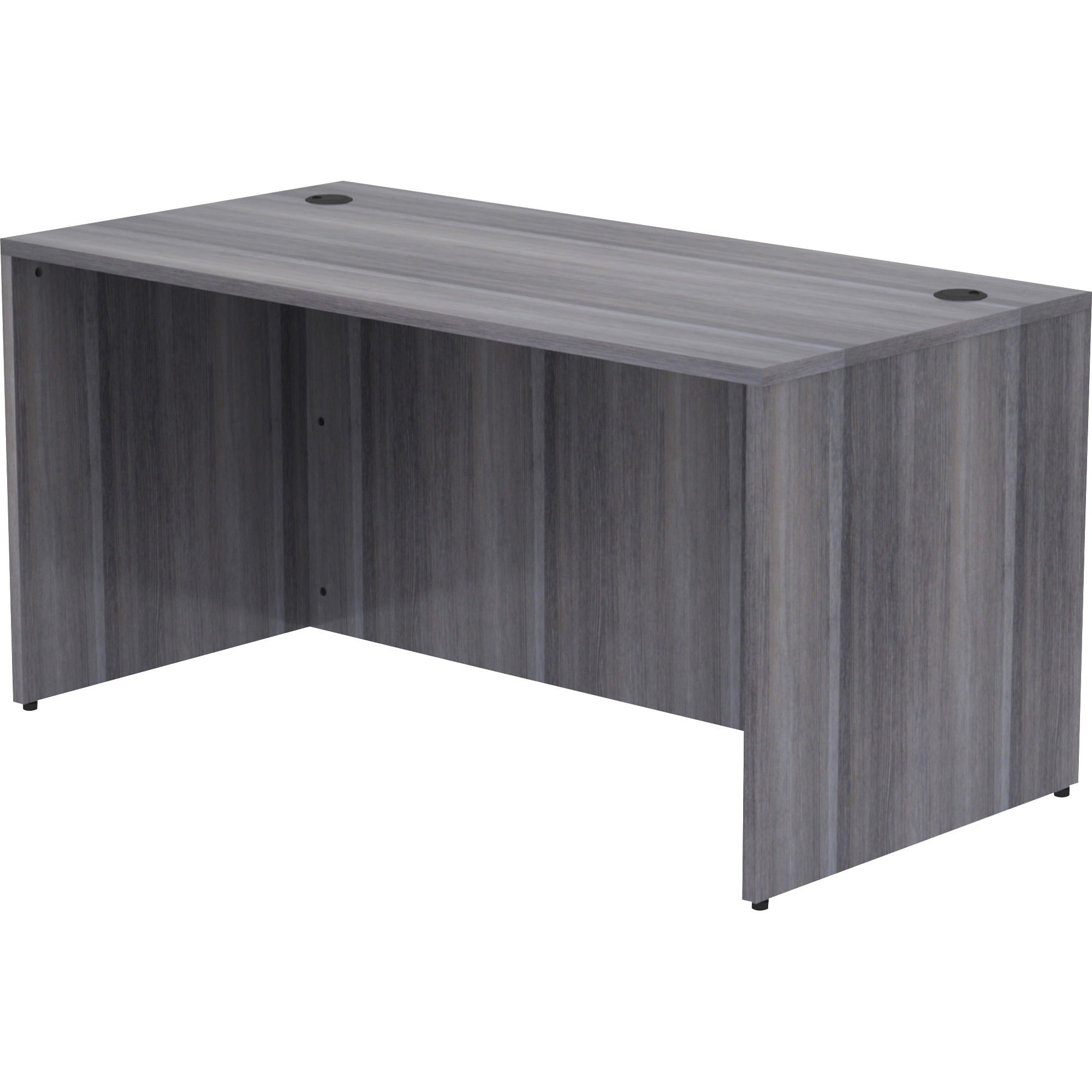 lorell-essentials-series-rectangular-desk-shell-60-x-30295--1-top-laminate-weathered-charcoal-table-top-grommet_llr69547 - 4