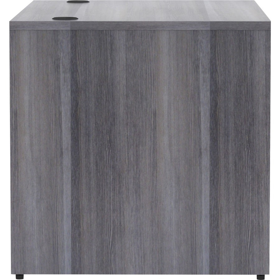 Lorell Essentials Series Rectangular Desk Shell - 48" x 30"29.5" , 1" Top - Laminate, Weathered Charcoal Table Top - Grommet