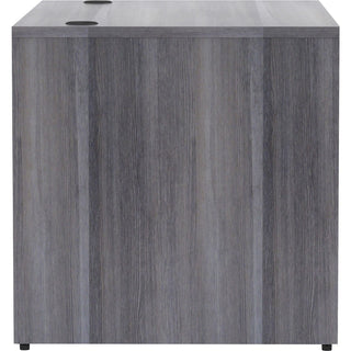 Lorell Essentials Series Rectangular Desk Shell - 48" x 30"29.5" , 1" Top - Laminate, Weathered Charcoal Table Top - Grommet