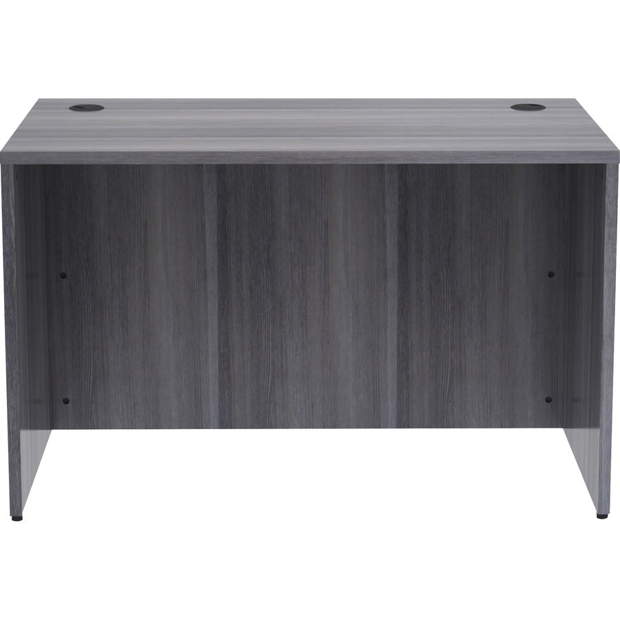 Lorell Essentials Series Rectangular Desk Shell - 48" x 30"29.5" , 1" Top - Laminate, Weathered Charcoal Table Top - Grommet