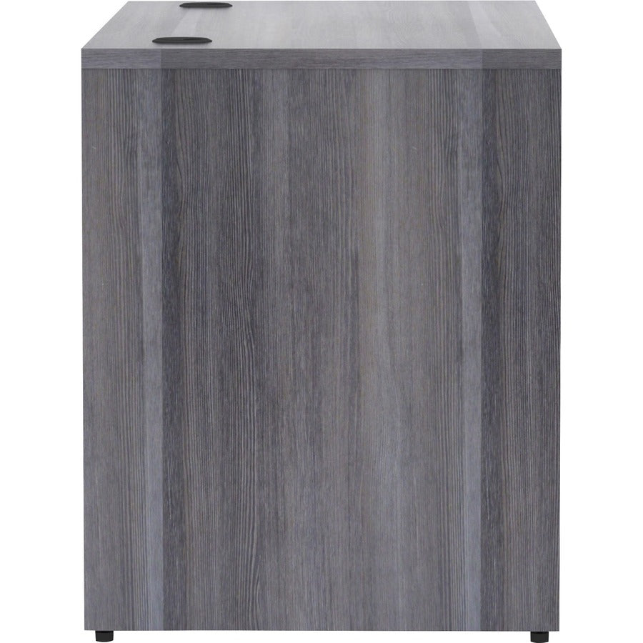 Lorell Essentials Series Rectangular Desk Shell - 48" x 24"29.5" , 1" Top - Laminate, Weathered Charcoal Table Top - Grommet