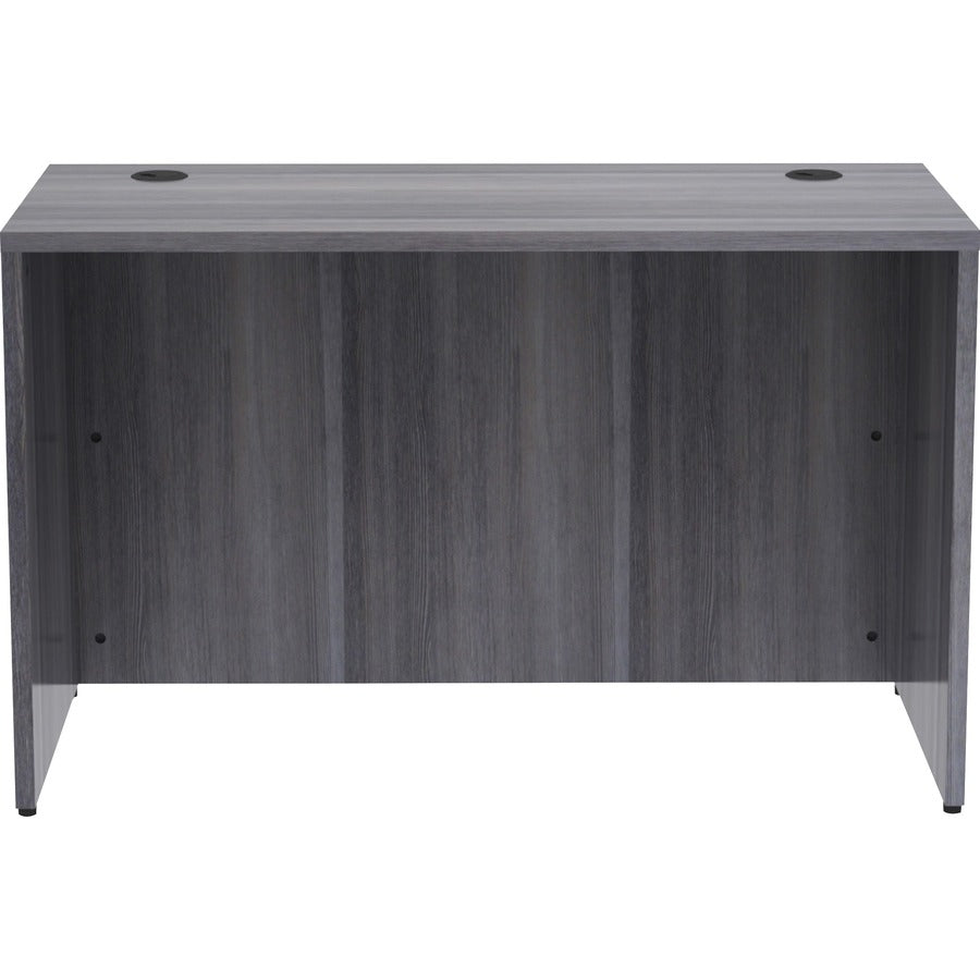 Lorell Essentials Series Rectangular Desk Shell - 48" x 24"29.5" , 1" Top - Laminate, Weathered Charcoal Table Top - Grommet
