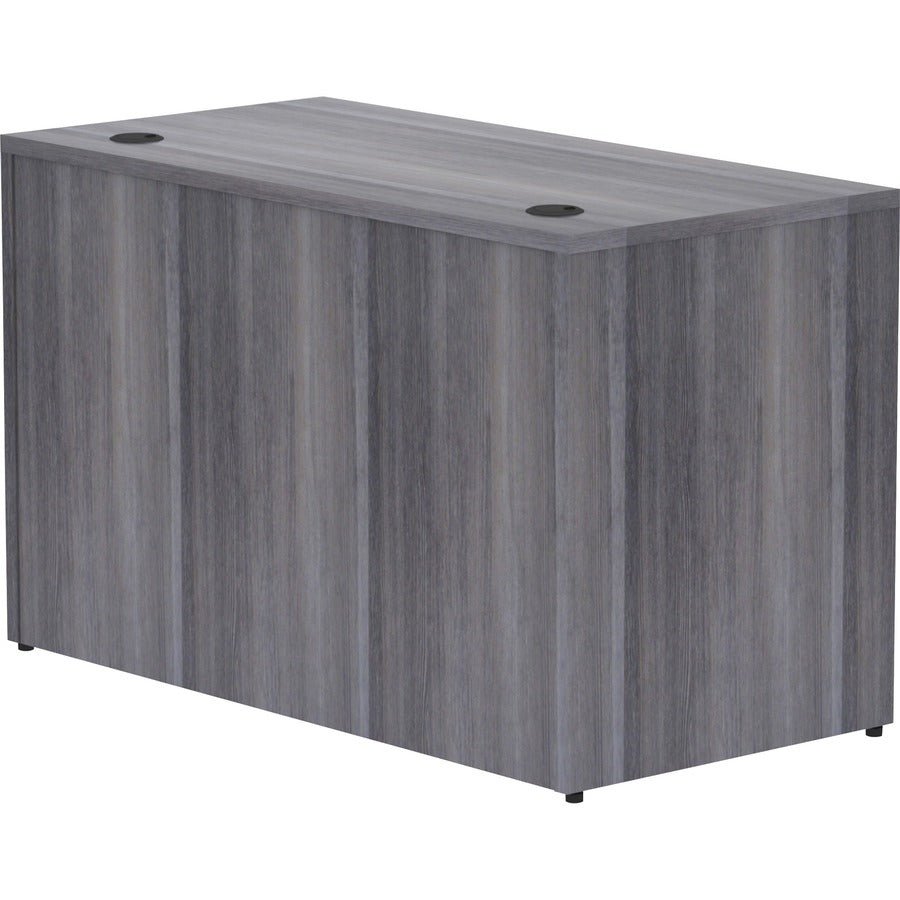 Lorell Essentials Series Rectangular Desk Shell - 48" x 24"29.5" , 1" Top - Laminate, Weathered Charcoal Table Top - Grommet