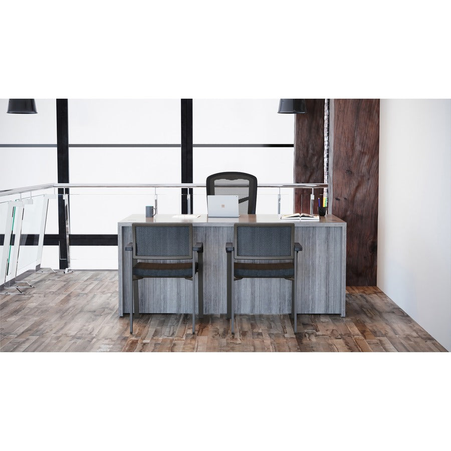Lorell Essentials Series Rectangular Desk Shell - 72" x 36"29.5" , 1" Top - Laminate, Weathered Charcoal Table Top - Grommet