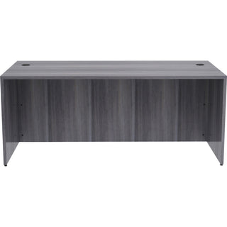 Lorell Essentials Series Rectangular Desk Shell - 72" x 36"29.5" , 1" Top - Laminate, Weathered Charcoal Table Top - Grommet