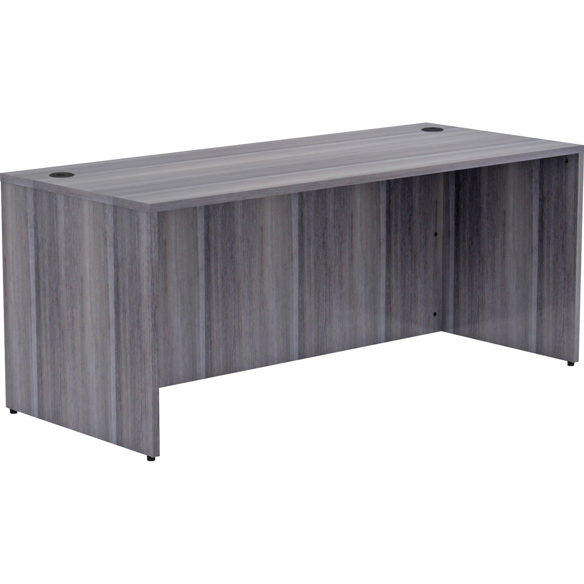 lorell-essentials-series-rectangular-desk-shell-72-x-30295--1-top-laminate-weathered-charcoal-table-top-grommet_llr69551 - 1