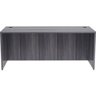 Lorell Essentials Series Rectangular Desk Shell - 72" x 30"29.5" , 1" Top - Laminate, Weathered Charcoal Table Top - Grommet