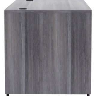 Lorell Essentials Series Rectangular Desk Shell - 72" x 30"29.5" , 1" Top - Laminate, Weathered Charcoal Table Top - Grommet
