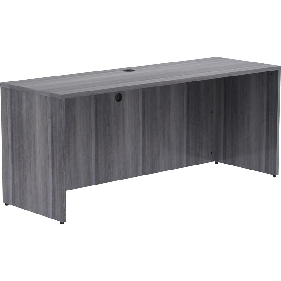 Lorell Essentials Series Credenza Shell - 72" x 24"29.5" , 1" Top - Laminate, Weathered Charcoal Table Top - Modesty Panel
