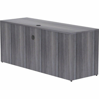 Lorell Essentials Series Credenza Shell - 72" x 24"29.5" , 1" Top - Laminate, Weathered Charcoal Table Top - Modesty Panel