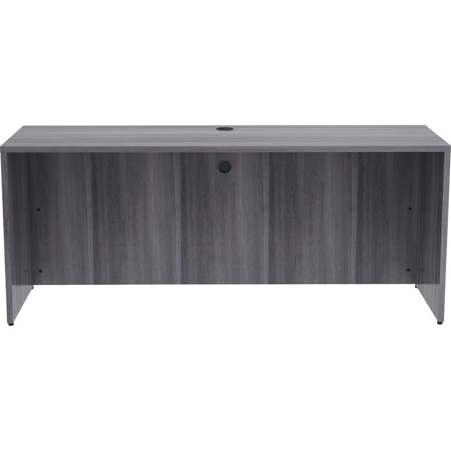 Lorell Essentials Series Credenza Shell - 72" x 24"29.5" , 1" Top - Laminate, Weathered Charcoal Table Top - Modesty Panel