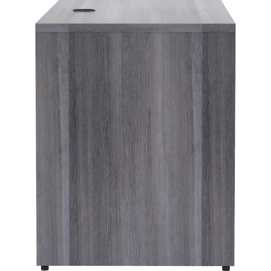 Lorell Essentials Series Credenza Shell - 60" x 24"29.5" , 1" Top - Laminate, Weathered Charcoal Table Top - Modesty Panel