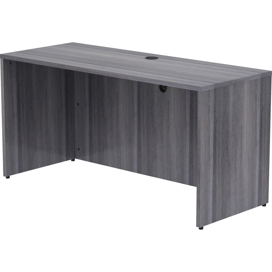 Lorell Essentials Series Credenza Shell - 60" x 24"29.5" , 1" Top - Laminate, Weathered Charcoal Table Top - Modesty Panel