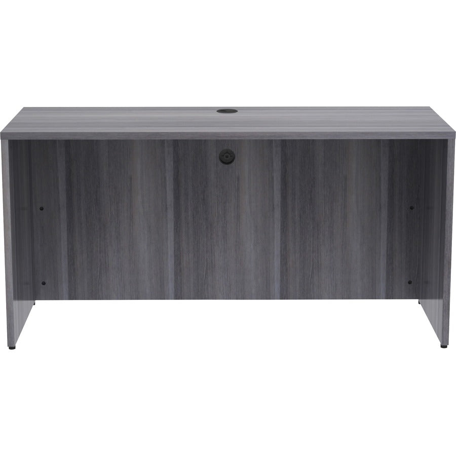 Lorell Essentials Series Credenza Shell - 60" x 24"29.5" , 1" Top - Laminate, Weathered Charcoal Table Top - Modesty Panel