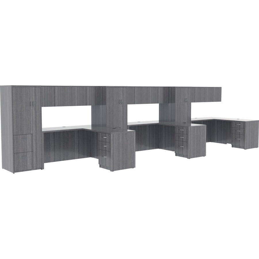 Lorell Essentials Series Return Shell - 48" x 24"29.5" , 1" Top - Laminate, Weathered Charcoal Table Top - Modesty Panel