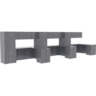 Lorell Essentials Series Return Shell - 48" x 24"29.5" , 1" Top - Laminate, Weathered Charcoal Table Top - Modesty Panel