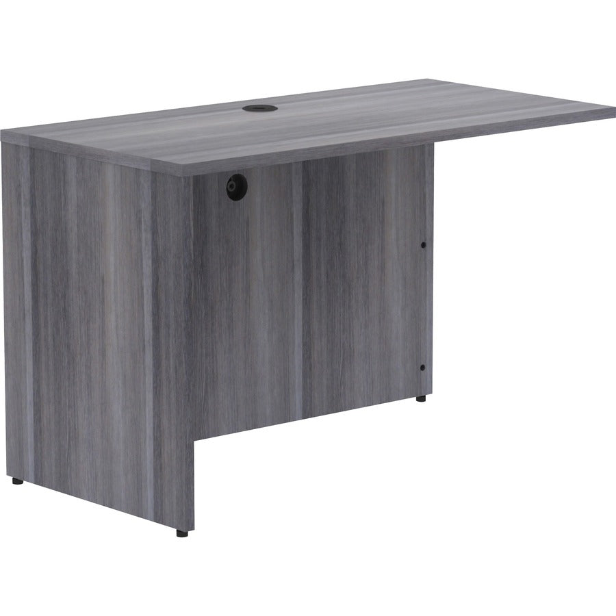 Lorell Essentials Series Return Shell - 48" x 24"29.5" , 1" Top - Laminate, Weathered Charcoal Table Top - Modesty Panel