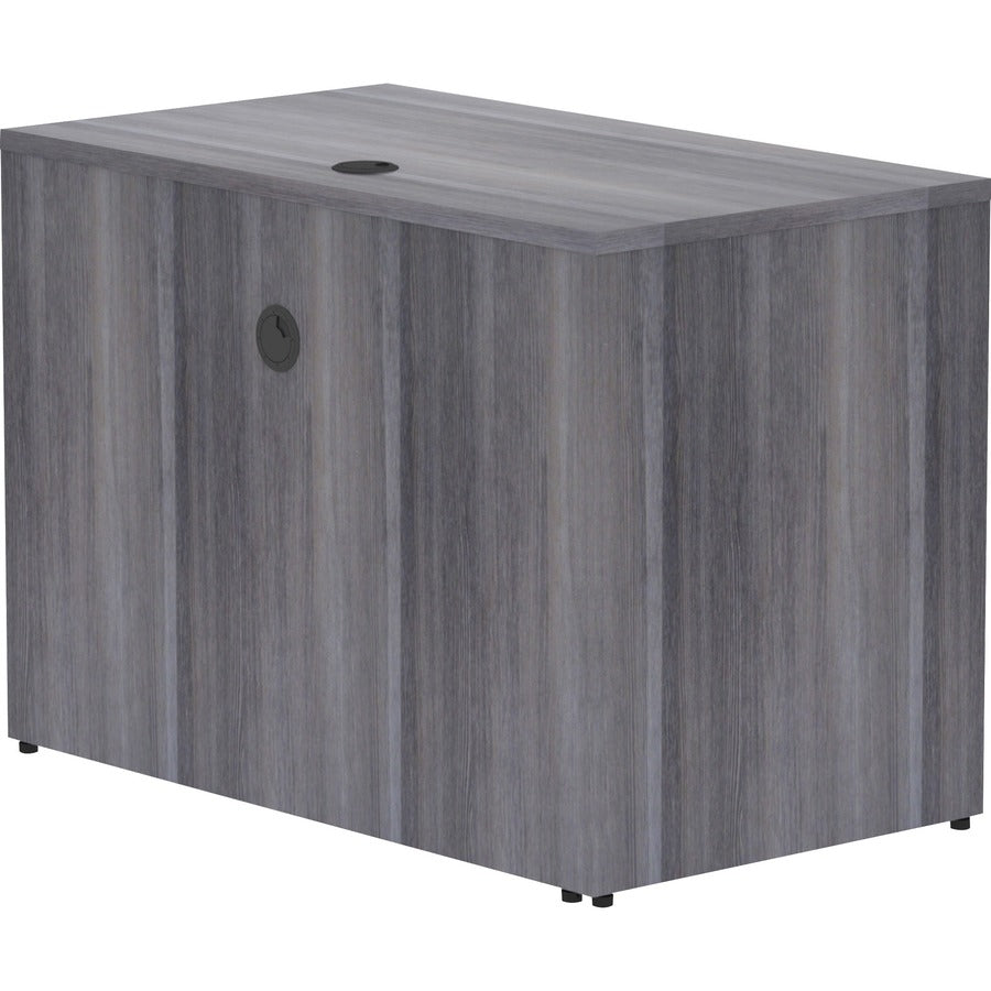 Lorell Essentials Series Return Shell - 42" x 24"29.5" , 1" Top - Laminate, Weathered Charcoal Table Top - Modesty Panel