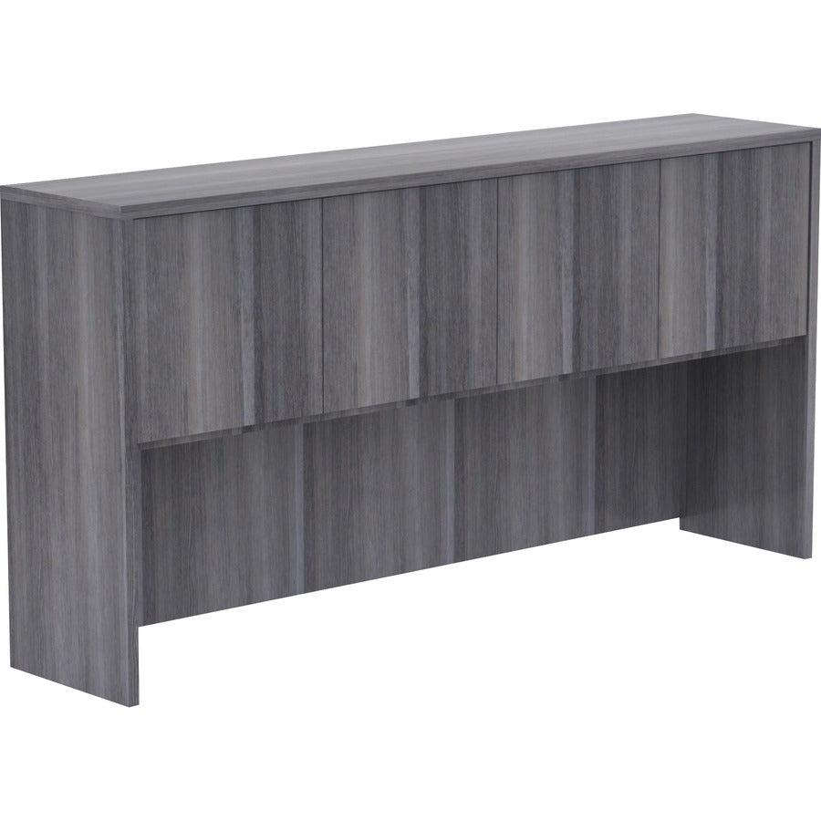 Lorell Essentials Series Stack-on Hutch with Doors - 72" x 15" x 36" - 4 Door(s) - Grommet