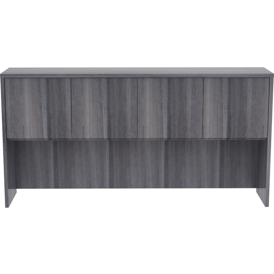 Lorell Essentials Series Stack-on Hutch with Doors - 72" x 15" x 36" - 4 Door(s) - Grommet