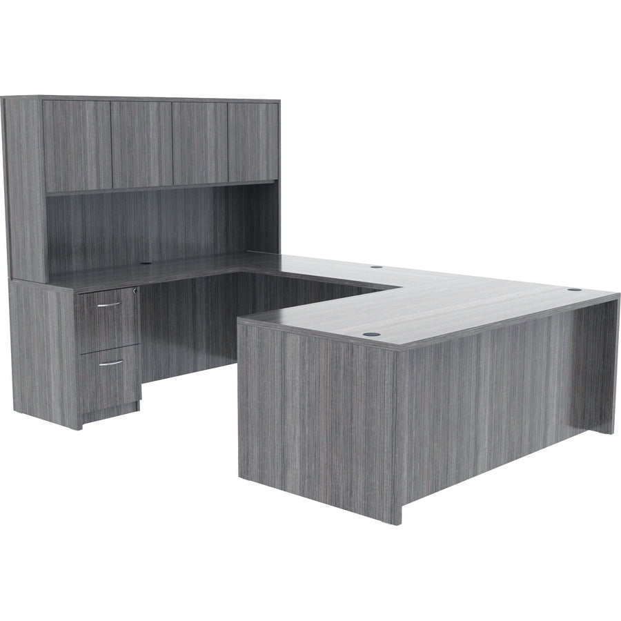Lorell Essentials Series Stack-on Hutch with Doors - 72" x 15" x 36" - 4 Door(s) - Grommet