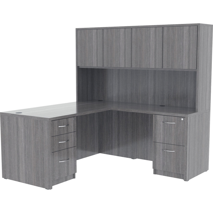 Lorell Essentials Series Stack-on Hutch with Doors - 72" x 15" x 36" - 4 Door(s) - Grommet