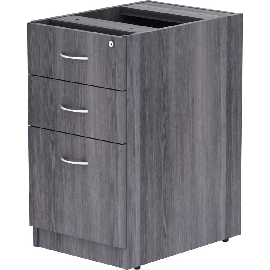 Lorell Essentials Series Box/Box/File Fixed File Cabinet - 16" x 22"28.3" - File, Box Drawer(s) - Finish: Laminate, Weathered Charcoal - File Drawer