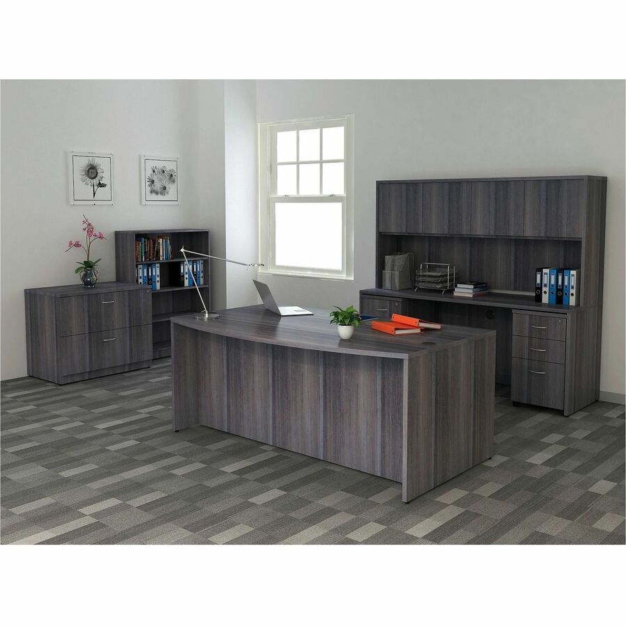Lorell Essentials Series Box/Box/File Fixed File Cabinet - 16" x 22"28.3" - File, Box Drawer(s) - Finish: Laminate, Weathered Charcoal - File Drawer