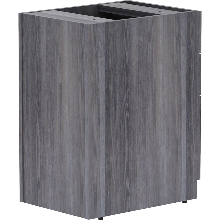 Lorell Essentials Series Box/Box/File Fixed File Cabinet - 16" x 22"28.3" - File, Box Drawer(s) - Finish: Laminate, Weathered Charcoal - File Drawer