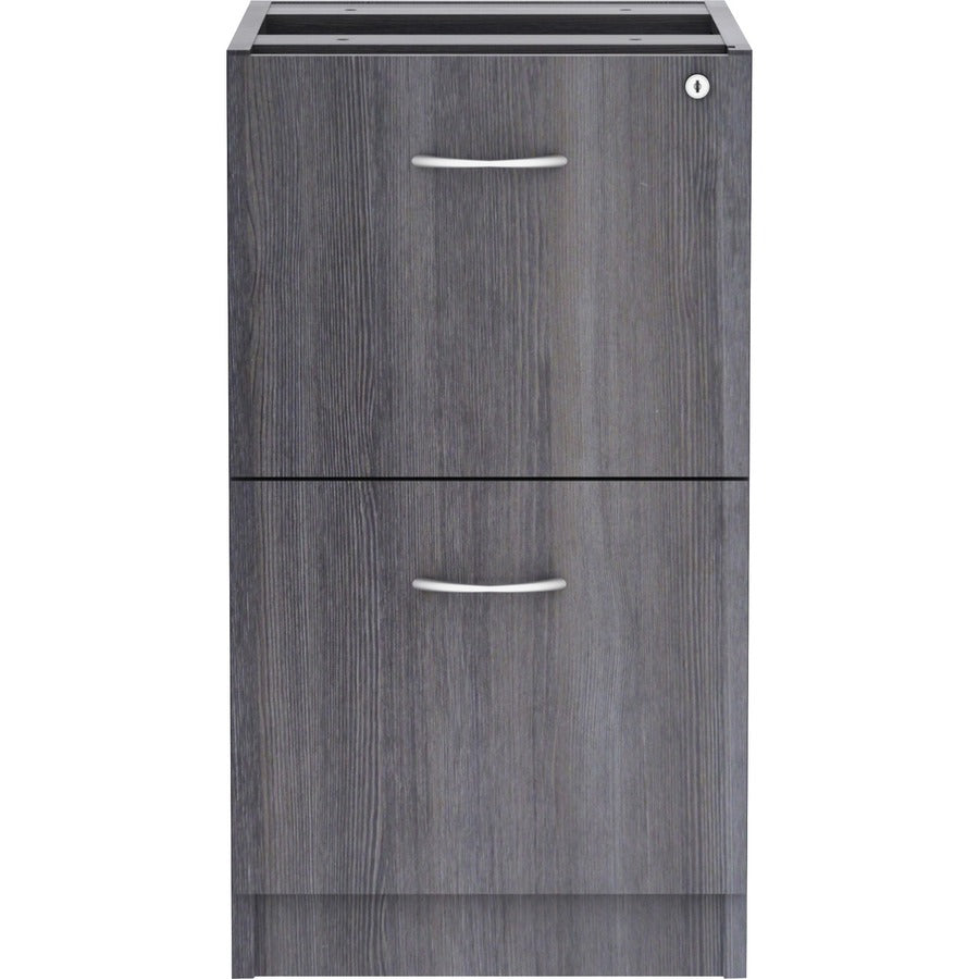 Lorell Essentials Series File/File Fixed File Cabinet - 16" x 22"28.3" - 2 x File Drawer(s) - Finish: Laminate, Weathered Charcoal - File Drawer