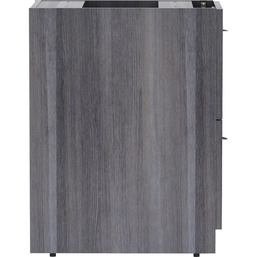 Lorell Essentials Series File/File Fixed File Cabinet - 16" x 22"28.3" - 2 x File Drawer(s) - Finish: Laminate, Weathered Charcoal - File Drawer