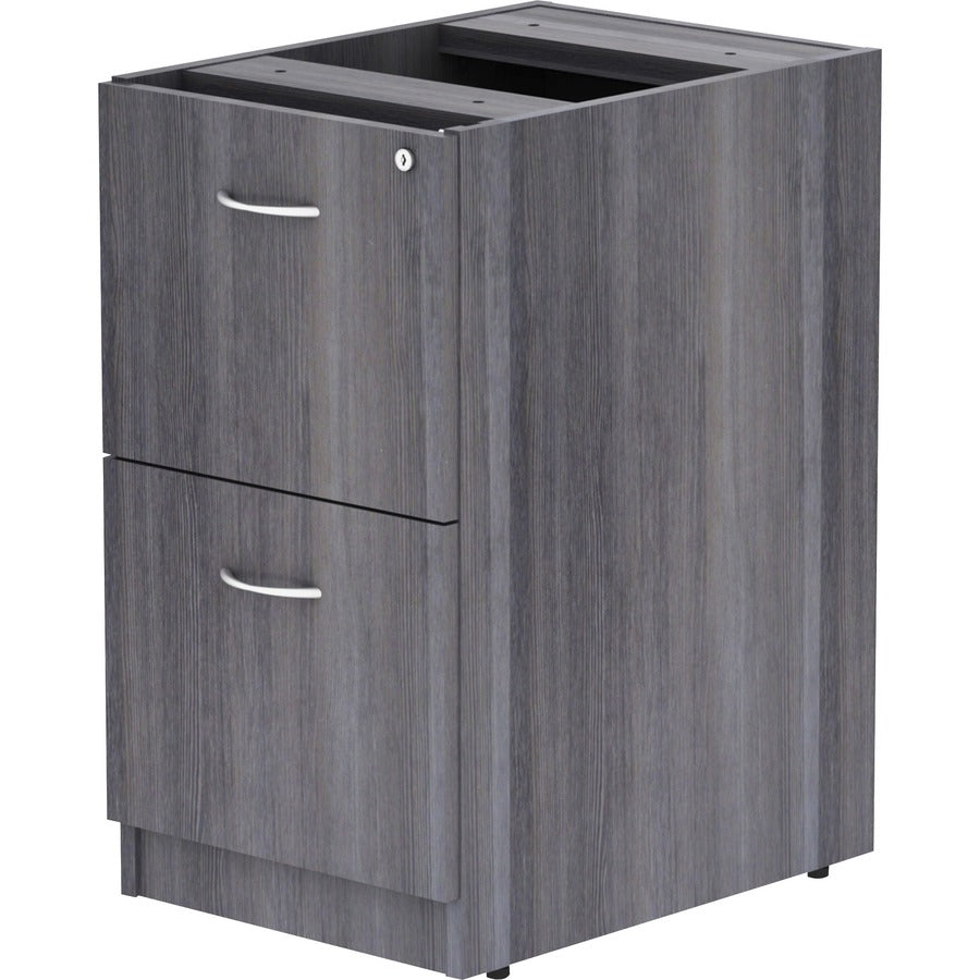 Lorell Essentials Series File/File Fixed File Cabinet - 16" x 22"28.3" - 2 x File Drawer(s) - Finish: Laminate, Weathered Charcoal - File Drawer