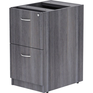 Lorell Essentials Series File/File Fixed File Cabinet - 16" x 22"28.3" - 2 x File Drawer(s) - Finish: Laminate, Weathered Charcoal - File Drawer