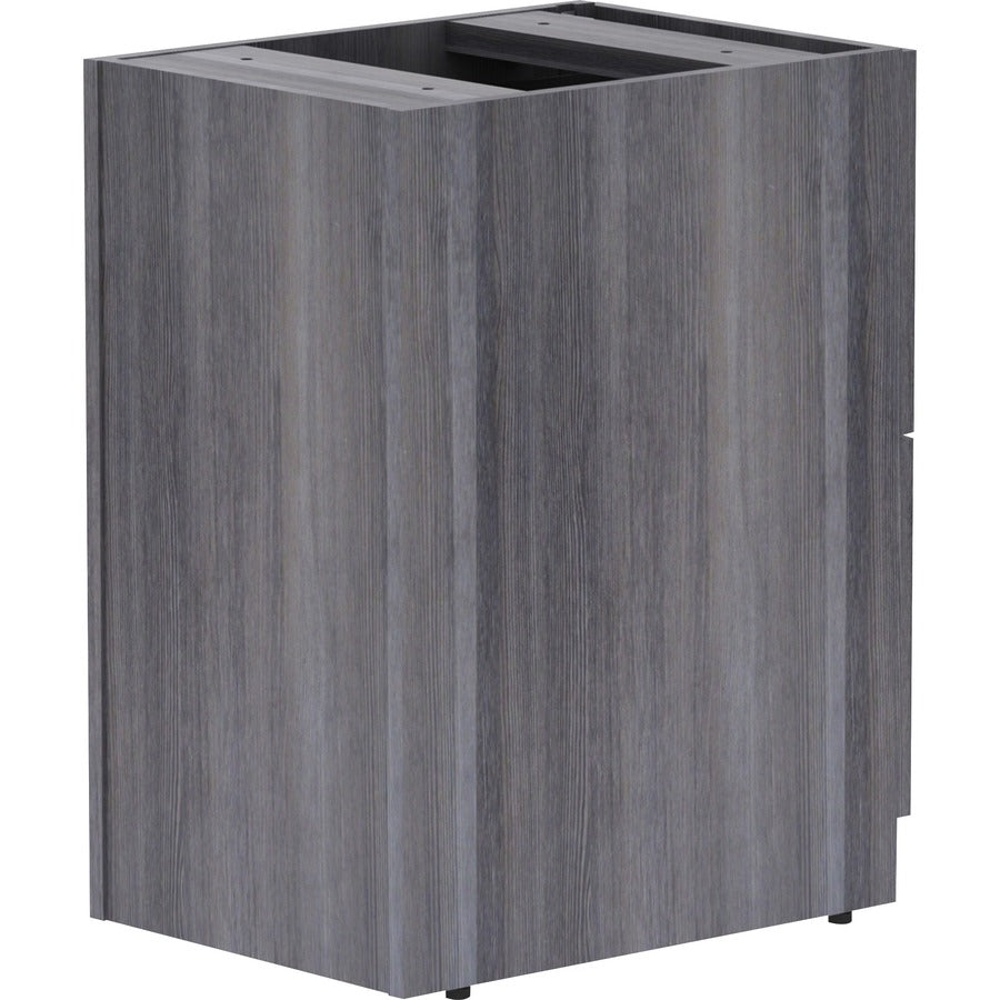 Lorell Essentials Series File/File Fixed File Cabinet - 16" x 22"28.3" - 2 x File Drawer(s) - Finish: Laminate, Weathered Charcoal - File Drawer