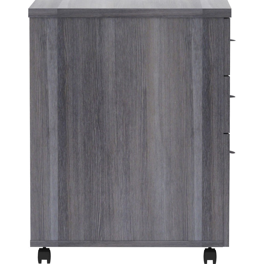 Lorell Essentials Series Box/Box/File Mobile File Cabinet - 16" x 22"28.3" - 3 x Box, File Drawer(s) - Finish: Weathered Charcoal, Laminate