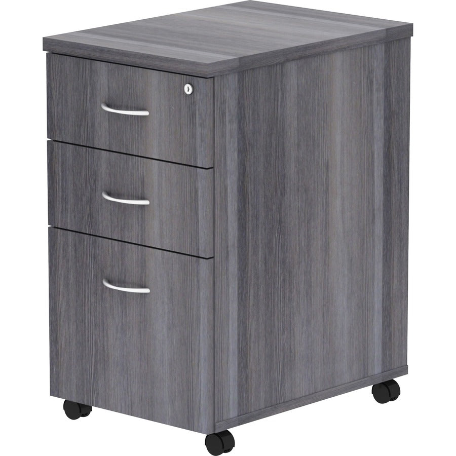 Lorell Essentials Series Box/Box/File Mobile File Cabinet - 16" x 22"28.3" - 3 x Box, File Drawer(s) - Finish: Weathered Charcoal, Laminate