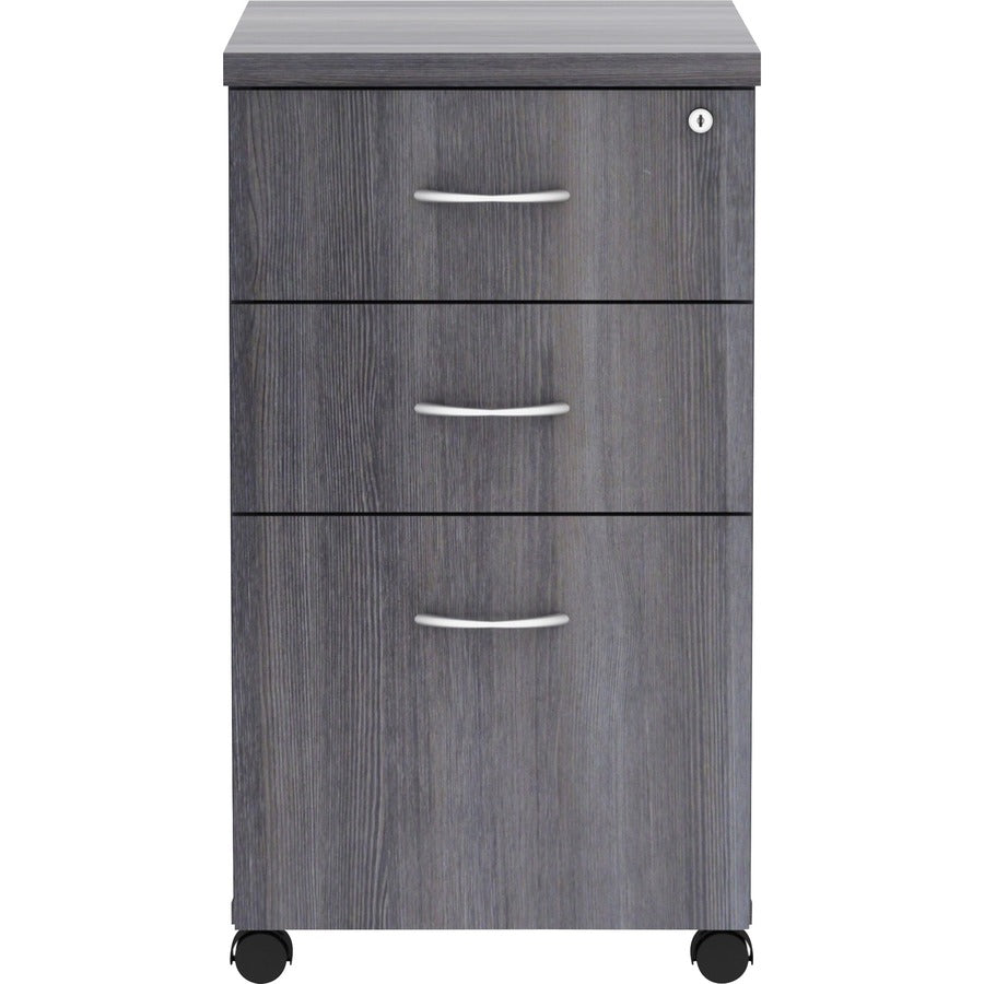 Lorell Essentials Series Box/Box/File Mobile File Cabinet - 16" x 22"28.3" - 3 x Box, File Drawer(s) - Finish: Weathered Charcoal, Laminate