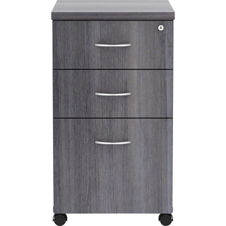 Lorell Essentials Series Box/Box/File Mobile File Cabinet - 16" x 22"28.3" - 3 x Box, File Drawer(s) - Finish: Weathered Charcoal, Laminate