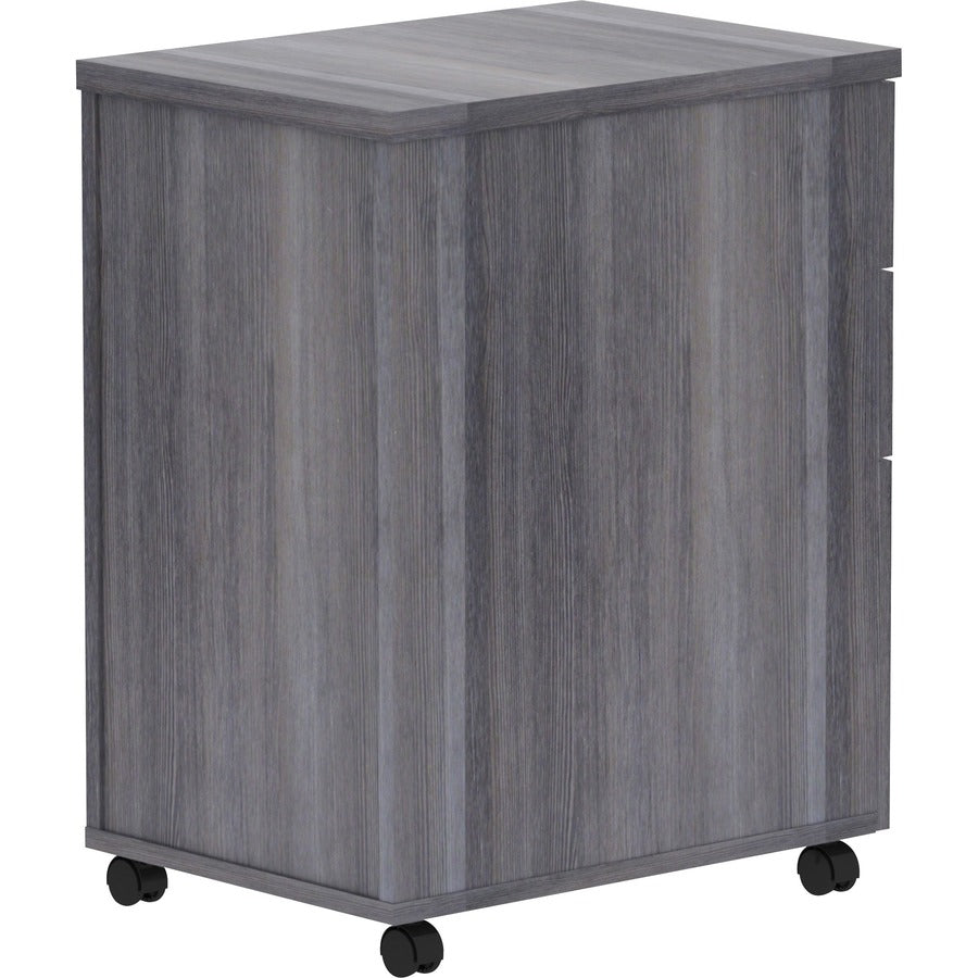 Lorell Essentials Series Box/Box/File Mobile File Cabinet - 16" x 22"28.3" - 3 x Box, File Drawer(s) - Finish: Weathered Charcoal, Laminate